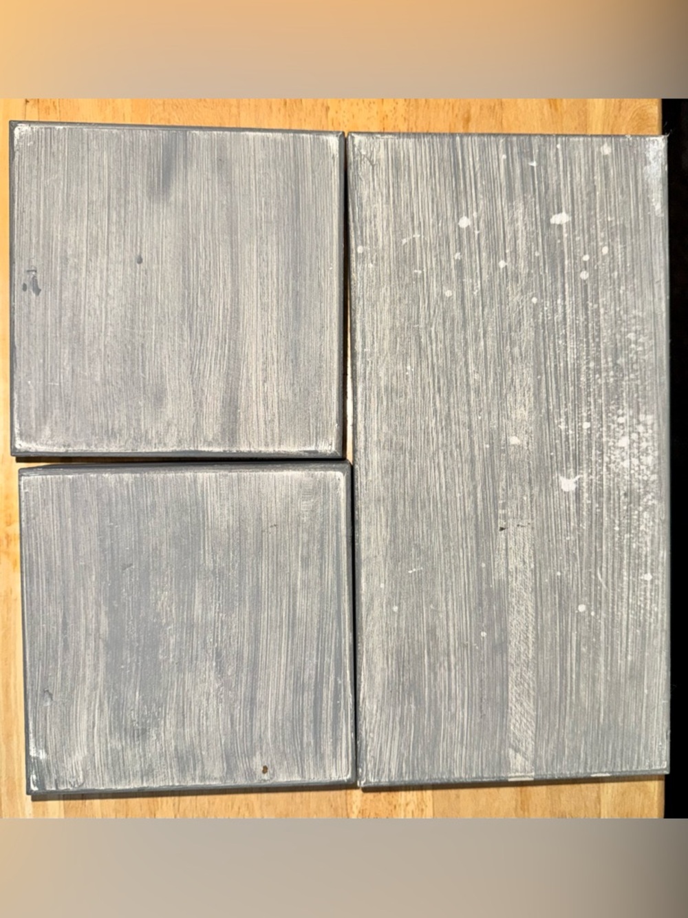 Three Grey Floating Shelves